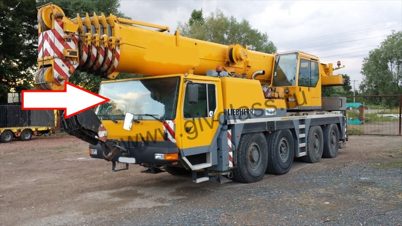 Автокран LIEBHERR LTM 1080, LTM 1100 - Стекло лобовое (триплекс), размер 890 мм * 2555 мм